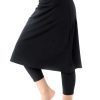 Women’s High Waisted Swim Skirt with Attached Leggings- UPF 50+ Cover Up Swim Skirt with Capris Inserted
