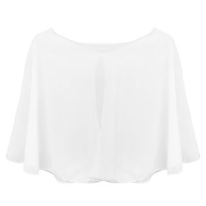 2 Pack Chiffon Capelet, Soft Chiffon Shawls Wraps Shrug for Wedding Evening Dress, 1920s Flapper Cape Cover Up for Women, Black