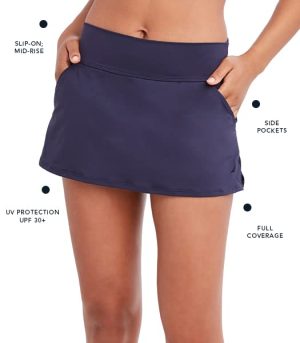 Women's Standard Skirt – Quick-Dry, Swim, Tummy Control Skort, Pockets, Volley Shorts