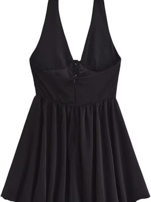 Women's Summer Sexy Halter Neck Sleeveless Flowy Dress Evening Party Beach Cocktail Casual A-Line Skirt