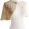 Women's Lace Appliques Shawls Wedding Bridal Cape Shoulder Covers Bolero
