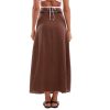 51F1ytWxaVL.jpg Women's 100% Linen A-line Maxi Skirt with Matching Belt Summer Casual