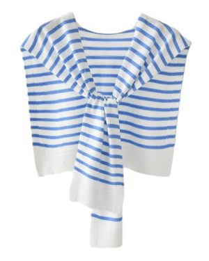 Womens Striped Pashmina Shawls and Wraps Knitted Sweater Casual Shawl Wraps Scarf Cardigan Cape Cashmere Shoulder Top