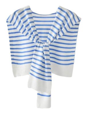 Womens Striped Pashmina Shawls and Wraps Knitted Sweater Casual Shawl Wraps Scarf Cardigan Cape Cashmere Shoulder Top