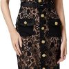 Women's Floral Embroidery Bodycon Lace Dress Bow Neck Short Sleeve Midi Summer Evening Party Dresses