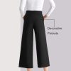 Wide Leg Pants for Women Trousers High Waisted Dress Pants Business Casual Summer Capris Stretch Pull On Work Slacks