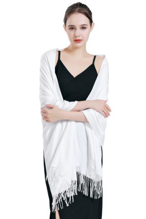 Womens Large Soft Wedding Evening Pashmina Shawls Wrap Scarfs