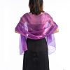 Women Silky Sheer Shawls and Wraps Shimmer Organza Pashmina Scarf for Evening Dresses Wedding Costume Party