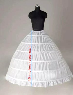 2 pcs Women's Crinoline Petticoat 6 Hoop Gown Half Slips Underskirt for Wedding Bridal Dress - White - Pack of 2 Ball Gown (for