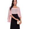 610JRYSH3qL.jpg Sheer Shawls and Wraps for Evening Dresses Chiffon Capes for Women Soft Wedding Cover Up