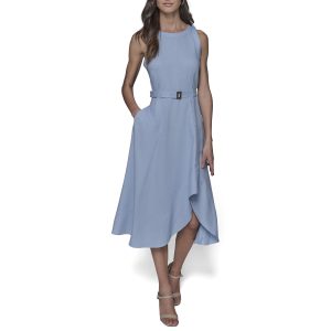 Women's Light Scoop Neck Sleeveless Midi Dress