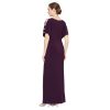 Women's Long V-Neck Knot Front Wedding Guest Dress with Cold Shoulder Sleeves (Petite and Regular Sizes)