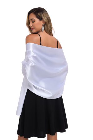 Shawls and Wraps for Evening Dresses Satin Women Long Scarf Wedding Guest Shawl