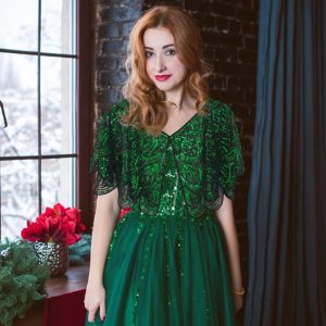 1920s Shawl Wraps Women's Sequin Beaded Bridal Shawl Gatsby Cape Evening Bolero Wedding Party Bridal Cover Up