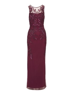 Women's Beaded Column Long Dress