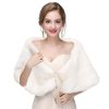 Women's Faux Rabbit Fur Stole Winter Bridal Fur Wraps and Shawls Bride Wedding Fur Cape for Bridesmaids
