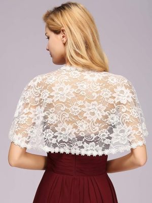 Women's Lace Appliques Shawls Wedding Bridal Cape Shoulder Covers Bolero