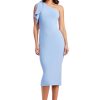 Women's Tiffany One Shoulder Bow Detail Midi Sheath Dress