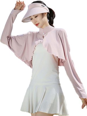 JDYaoYing Women's Cooling Shawl Sun Cape Cloak UV Protection Cooler Shrug Neck Sun Protection Arm Sleeves with Finger Hole