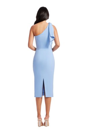 Women's Tiffany One Shoulder Bow Detail Midi Sheath Dress