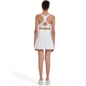 17" Women's Premium Cooling Silky Tech Nylon Athletic Skort with Pockets for Golf Tennis Workout and Casual Wear