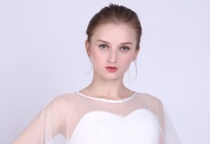 Women Lace Shawl Wrap for Bride with Embroidered Lace Tulle Wedding dress cover up