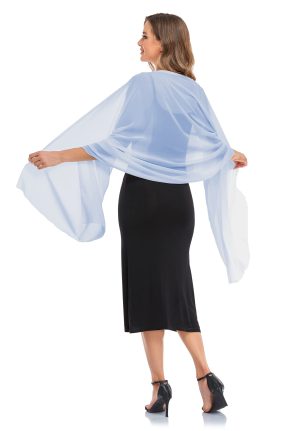 Shawls and Wraps for Evening Dresses Sheer Chiffon Women Elegant Soft Silky Wraps Wedding Bridal Scarf