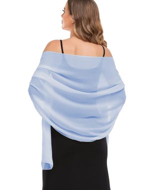 Shawls and Wraps for Evening Dresses Sheer Chiffon Women Elegant Soft Silky Wraps Wedding Bridal Scarf