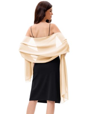 Women's Shawls and Wraps for Evening Dress Chiffon Shawl Soft Elegant Silky Pashmina Wedding Bridal Scarf