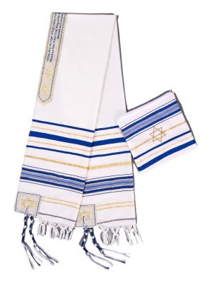 Tallit Prayer Shawl 72"x 22" with Bag For Men & Women