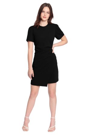 61VSkBqjTCL.jpg Women's Sleek Faux Wrap Dress with Asymmetric Skirt Office Workwear Event Guest of