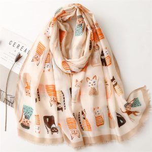 Boho Scarf for Women Lightweight Floral Printed Scarves Fashion Wrap Shawl for All Seasons