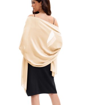 61gSD7kFL4L.jpg Women's Shawls and Wraps for Evening Dress Chiffon Shawl Soft Elegant Silky Pashmina Wedding Bridal Scarf