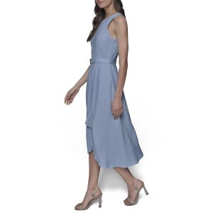 Women's Light Scoop Neck Sleeveless Midi Dress