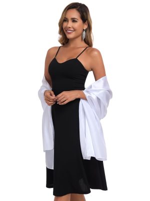 Shawls and Wraps for Evening Dresses Satin Women Long Scarf Wedding Guest Shawl