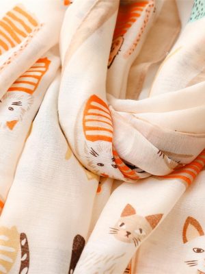 Boho Scarf for Women Lightweight Floral Printed Scarves Fashion Wrap Shawl for All Seasons