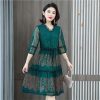 Women's Plus Size Floral Mesh Midi Dress Slimming Wedding Guest Party Dresses