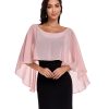 61r3ZQzuVcL.jpg Sheer Shawls and Wraps for Evening Dresses Chiffon Capes for Women Soft Wedding Cover Up