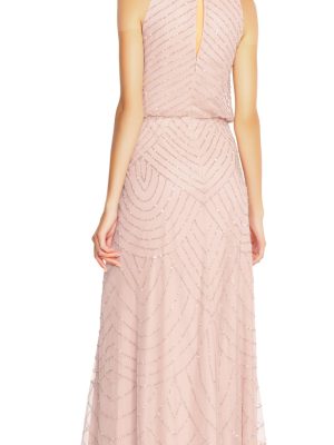 61tmgEKcf3L.jpg Women's Halter Art Deco Beaded Blouson Dress