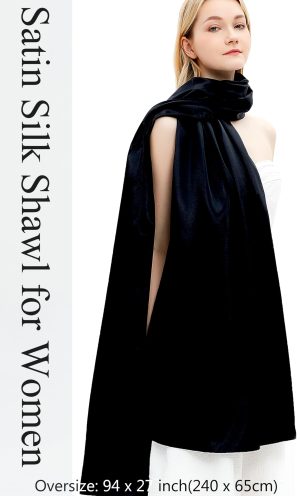 Shawls and Wraps for Women Evening Dresses Satin Scarf Extra Long Wedding Bridal Party Bright Stole