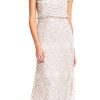 Women's Short Sleeve Blouson Beaded Gown