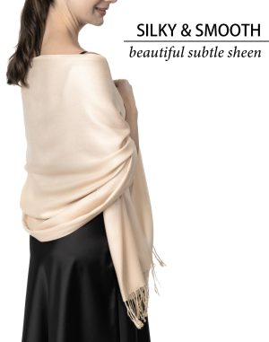 Soft Silky Pashmina Scarf for Women – Shawl Wrap for Evening Dresses, Bridesmaids, Weddings & Everyday Wear