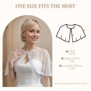 Elegant Lace Shawl for Women, Floral Lace Shawls and Wraps for Weddings Party Guest Bride Bridesmaid