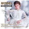 Girl's Elegant Lace Bridal Wedding Shawls, White Floral Embroidered Shrug Bolero Cape Guest Flower Girls