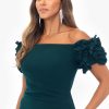 Women's Off The Shoulder Ruffle Sleeve Midi Dress (Standard & Petite)