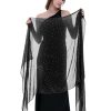 Starry Night Shawls and Wraps for Evening Dresses, Shiny Scarf for Women’s Formal Wear