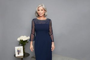 Women's Short Shift Dress with Embellished Illusion Detail