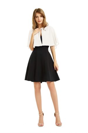 Women's Soft Chiffon Shawl Wraps Shrug for Evening Dress Wedding Cape Bolero Flapper Cover Up