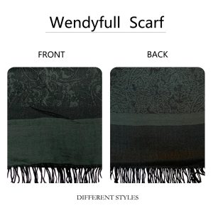 Two Tone Silky Paisley Pashmina Shawl Wraps for Women Jacquard Pashminas Wrap Rave Scarf Soft