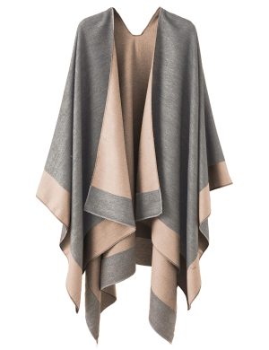 Women's Shawl Wrap Poncho Sweater Open Front Cape for Fall Winter